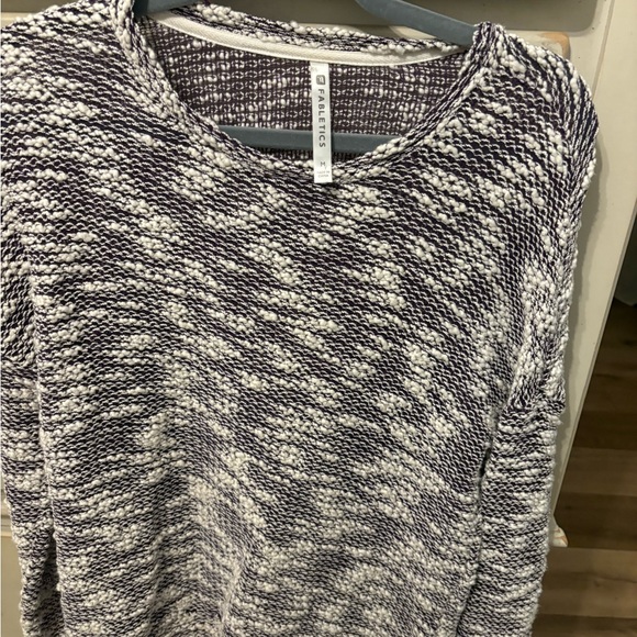 Fabletics Sweaters - Fabletics Textured Purple and White Sweater
